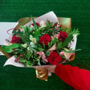 Букет «Летний экспресс» из альстромерий и роз