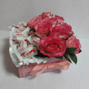 Подарочный набор «Розовые розы в коробке с Raffaello»