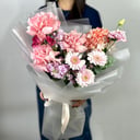 Букет «Нежный риф» из гербер и маттиолы