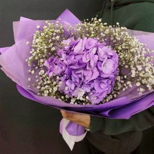 Букет «Гортензия с гипсофилой»