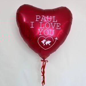 Большое красное сердце шар с надписью