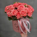 Шляпная коробка с цветами «Розовые сны»