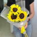 Букет из подсолнухов к 1 сентября из гербер