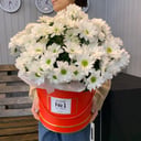 Шляпная коробка с цветами «Коробка хризантем»