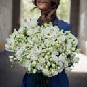 Букет «Белая Махровая эустома 15 штук»