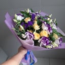 Букет «Рассвет» из роз и эустом