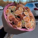 Luxury букет-кругляш из роз и хризантем