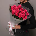 Букет из 15 роз малинового оттенка