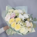 Букет «Теплое воспоминание» из роз и хризантем