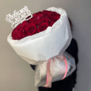 Моно букет из 35 красных роз для мамы