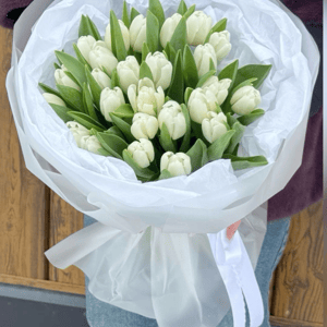 Букет «Тюльпаны белые 49 штук»