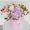 Букет «Лавандовый поцелуй» из гвоздик и роз