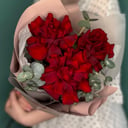 Букет "Страсть" роза и эвкалипт