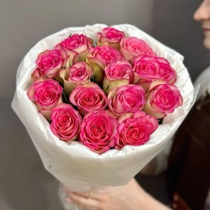 Букет «15 розовых роз Кения 40 см, арт.3491»