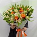 Букет из роз и альстромерий "Ангелина"