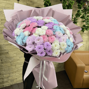 Букет-гигант из 31 хризантемы