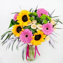 Букет «Рио» из гербер и подсолнухов