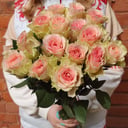 Букет «15 бело розовых роз»