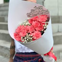 Букет Снова в школу из хризантем и гипсофил