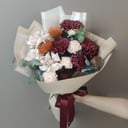 Авторский Букет Осень в Крым из эустом и хризантем