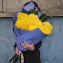 Букет «Солнце в тумане» из хризантем