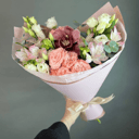 Букет «Самира» из эустом и альстромерий