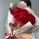 Букет «Шикарные французские розы в оформлении»