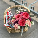 Подарочный набор «Прекрасное впечатление» из роз и экзотических цветов