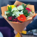 Букет «Оранжевый закат» из альстромерий и гербер