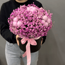 Коробка с цветами «Розовое сочетание» из гипсофил