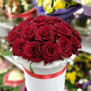 Шляпная коробка с цветами «Букет из 25 роз в коробке»