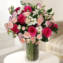 Букет из розы и эустомы