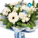 Букет «Королева снежная» из гербер и роз