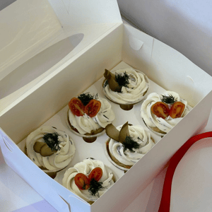 Закусочные капкейки, капкейки с ветчиной