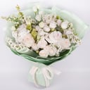 Букет «Аристократка» из эустом и гвоздик