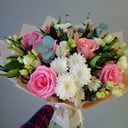 Букет Варвара из роз и эустом