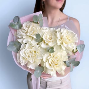 Букет белая французская роза