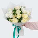 Букет «Шепот рассвета» из роз и хризантем