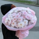 Букет "Малиновый мусс" из хризантем