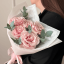 Букет «Французская роза и эвкалипт "Пастель"»