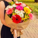 Букет «Хризантемы и герберы, делюкс»