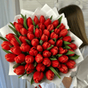 Букет 51 красный тюльпан