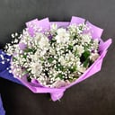 Авторский букет Белоснежный из альстромерий и гипсофил