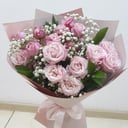 Букет «Розовый оникс» из гипсофил