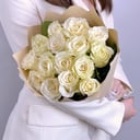 Букет «Роза белая 15 штук»