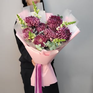 Букет «Графиня Бордо» из хризантем