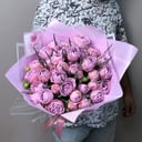 Букет «Лавандовые розы и лаванда»