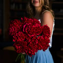 Букет «Красные пионы 15 штук»