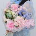 Букет «Акварель» из роз и эустом