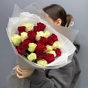 Букет Микс красно-белых роз